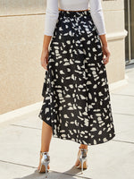 Gonna Midi Con Design Avvolgente Asimmetrico Con Stampa A Tutto Il Giro E Orlo Irregolare