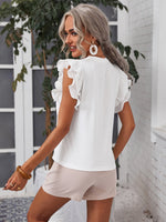 Maglietta semplice e ordinaria da donna con decorazioni di pizzo floreale da indossare ogni giorno