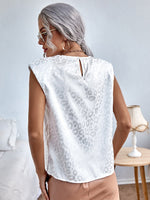 Camicetta leopardato jacquard spalla imbottita