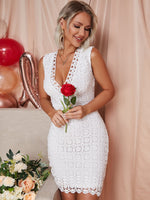 Abito aderente pizzo guipure