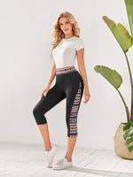 Leggings contrasto con stampa geo