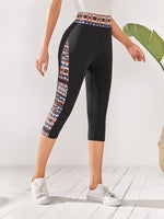 Leggings contrasto con stampa geo