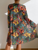 bikini stampa floreale con nodo anteriore e kimono da spiaggia estivo