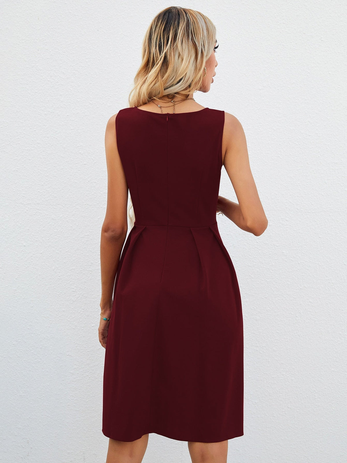 Abito trapezio monocolore