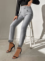 Pantaloni monocolore con cintura zip