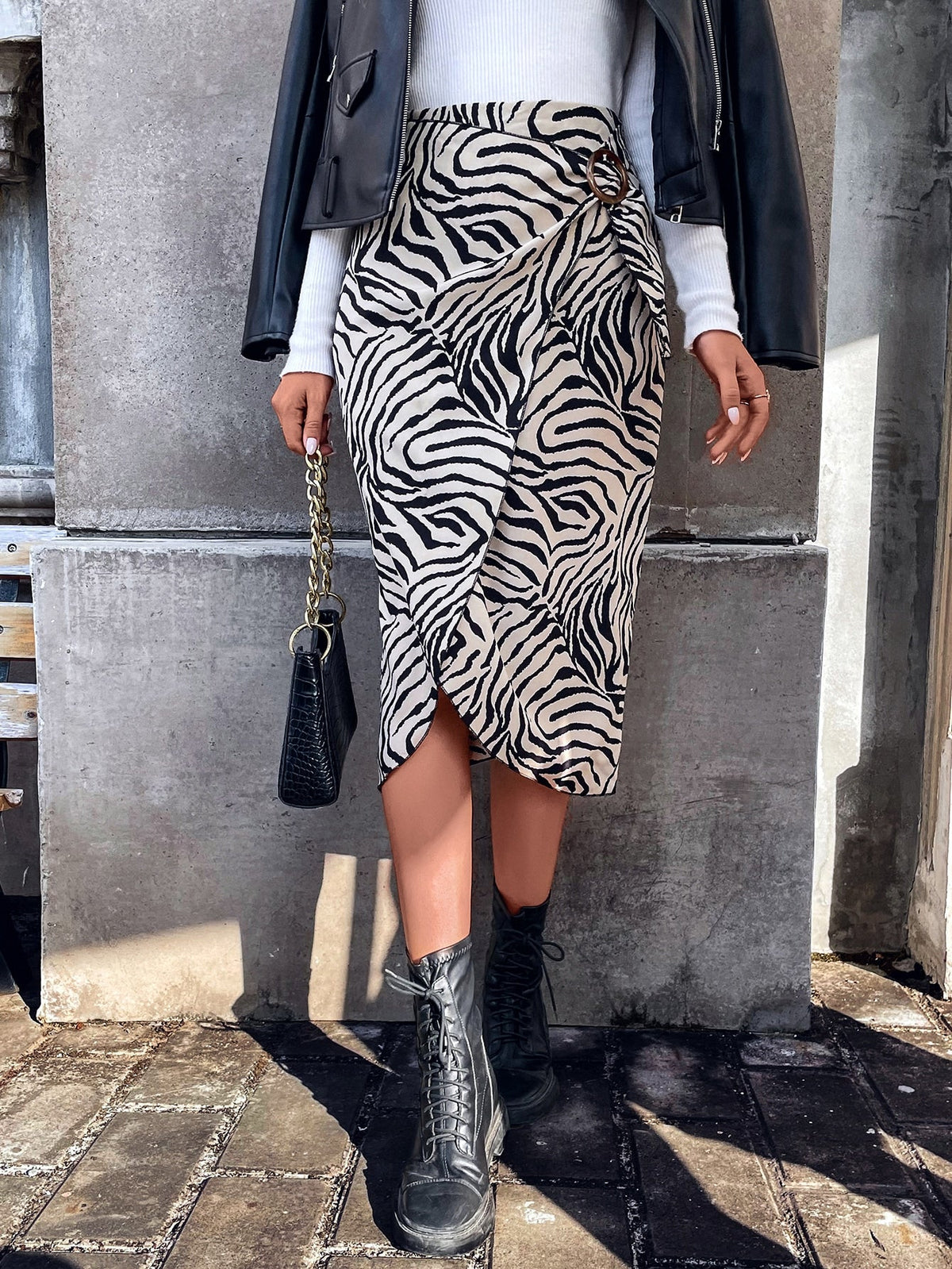 Gonne a righe zebra incrociato