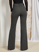 Pantaloni monocolore con gamba svasata con cintura