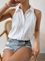 Camicia monocolore con bottone frontale