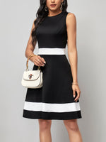 Abito trapezio color block