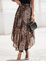 Gonne con stampa leopardo orlo asimmetrico