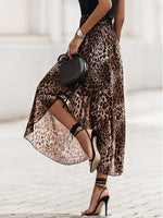 Gonne con stampa leopardo orlo asimmetrico