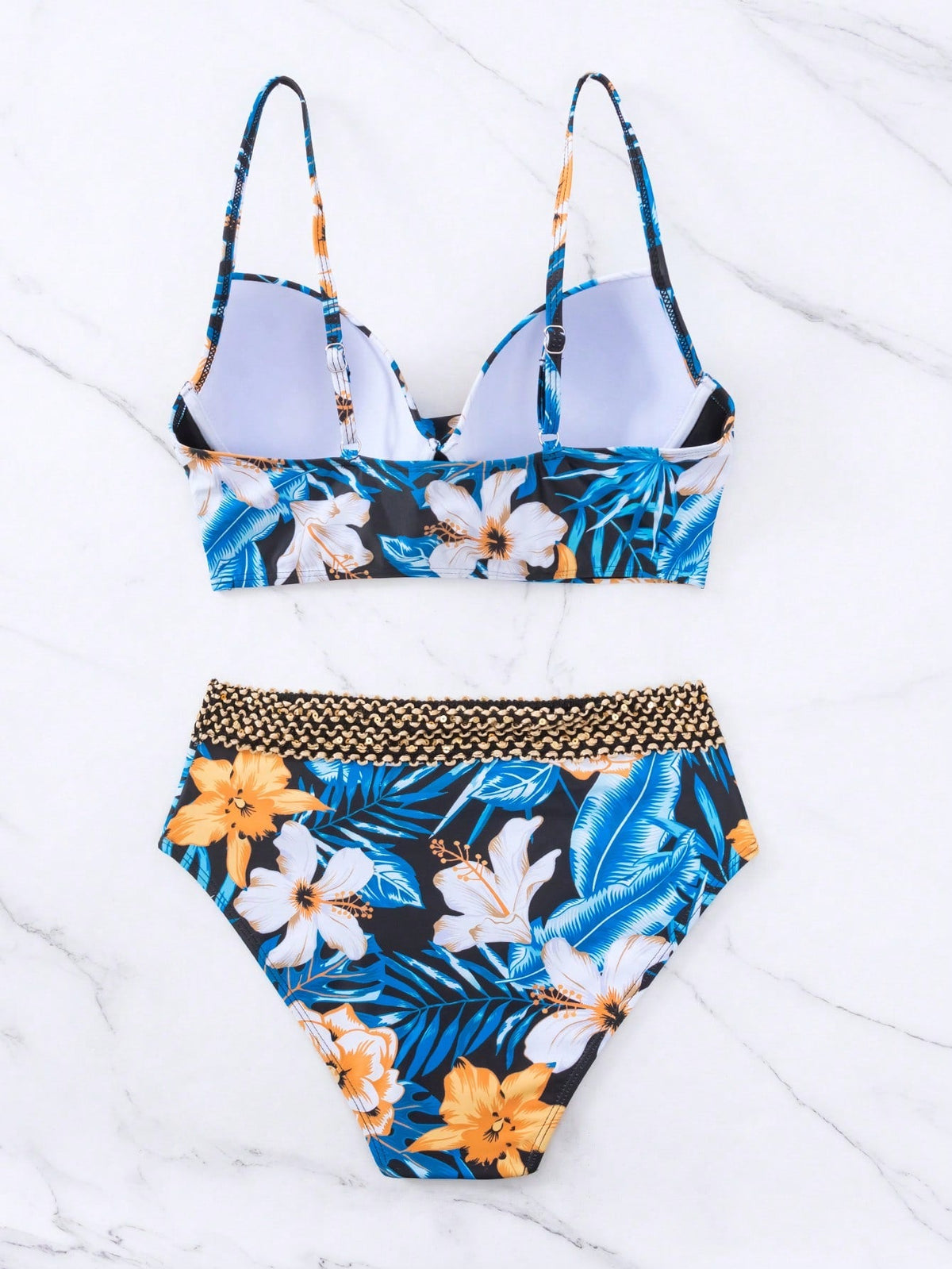 Bikini Push-up Dettaglio a punto a torsione floreale Spiaggia estiva