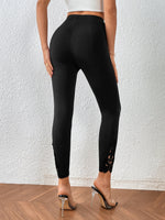 Leggings Casual Elastici In Vita Di Colore Solido Per Le Donne