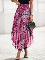 Gonne con stampa leopardo orlo asimmetrico