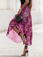 Gonne con stampa leopardo orlo asimmetrico