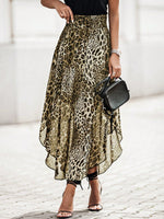 Gonne con stampa leopardo orlo asimmetrico