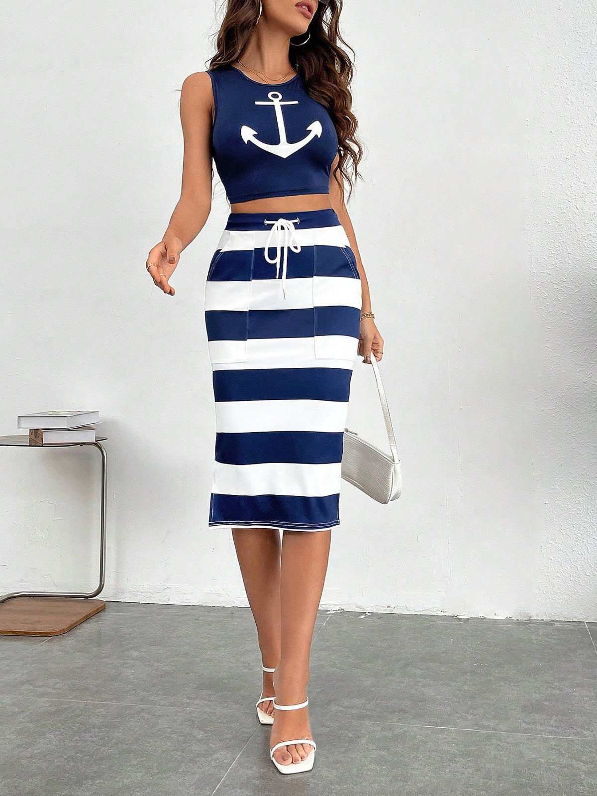 Canotta & con coulisse a vita Gonne