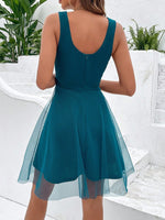 Abito in maglia sovrapposta con perle