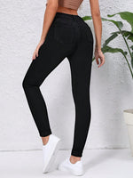 Jeans vita alta con bottone Push Up