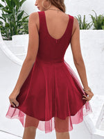 Abito in maglia sovrapposta con perle