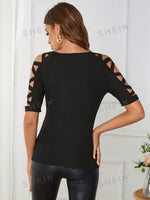 Maglietta scavato incrociato con spalle scoperte