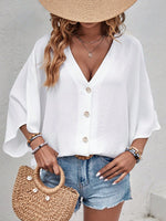 Camicia Casual Con Bottoni Frontali E Collo In Tessuto Testurizzato