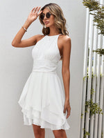 Abiti monocolore vita arricciata con collo halter