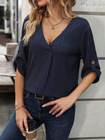 Camicetta stampato all over manica arrotolata