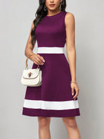 Abito trapezio color block