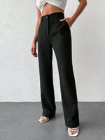 Pantaloni vita alta tasca inclinata