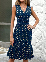 Abiti con stampa a punti dorati con volant