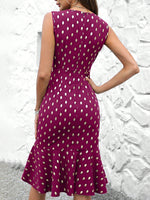 Abiti con stampa a punti dorati con volant