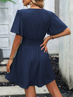 Abiti manica a farfalla vita arricciata