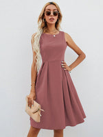 Abito trapezio monocolore