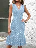 Abiti con stampa a punti dorati con volant