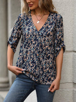 Camicetta stampato all over manica arrotolata