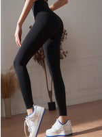 Leggings monocolore zip