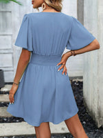 Abiti manica a farfalla vita arricciata