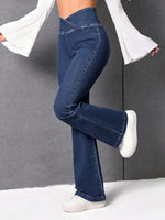 Jeans Da Donna Con Gamba Svasata A Vita Sovrapposta Estiva