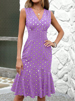 Abiti con stampa a punti dorati con volant