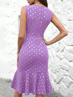 Abiti con stampa a punti dorati con volant