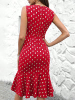 Abiti con stampa a punti dorati con volant