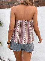 Top tubo con stampa geo e slogan