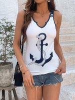 Canotta A V Con Stampa Di Ancore Per Donne