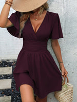 Abiti manica a farfalla vita arricciata