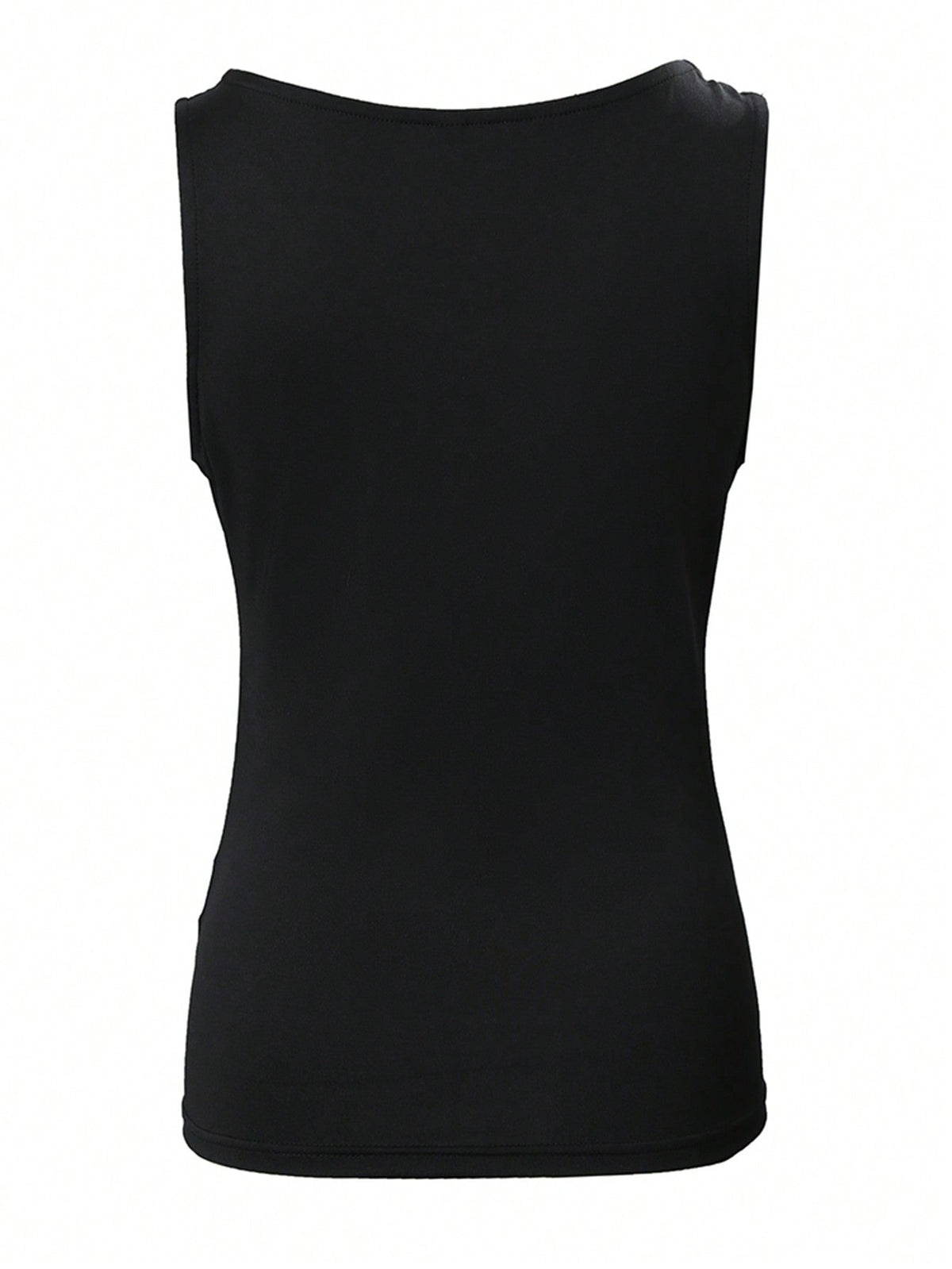 Canottiera con contrasto di colore e spacco