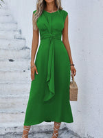 Abito senza maniche in tinta unita alla moda da donna