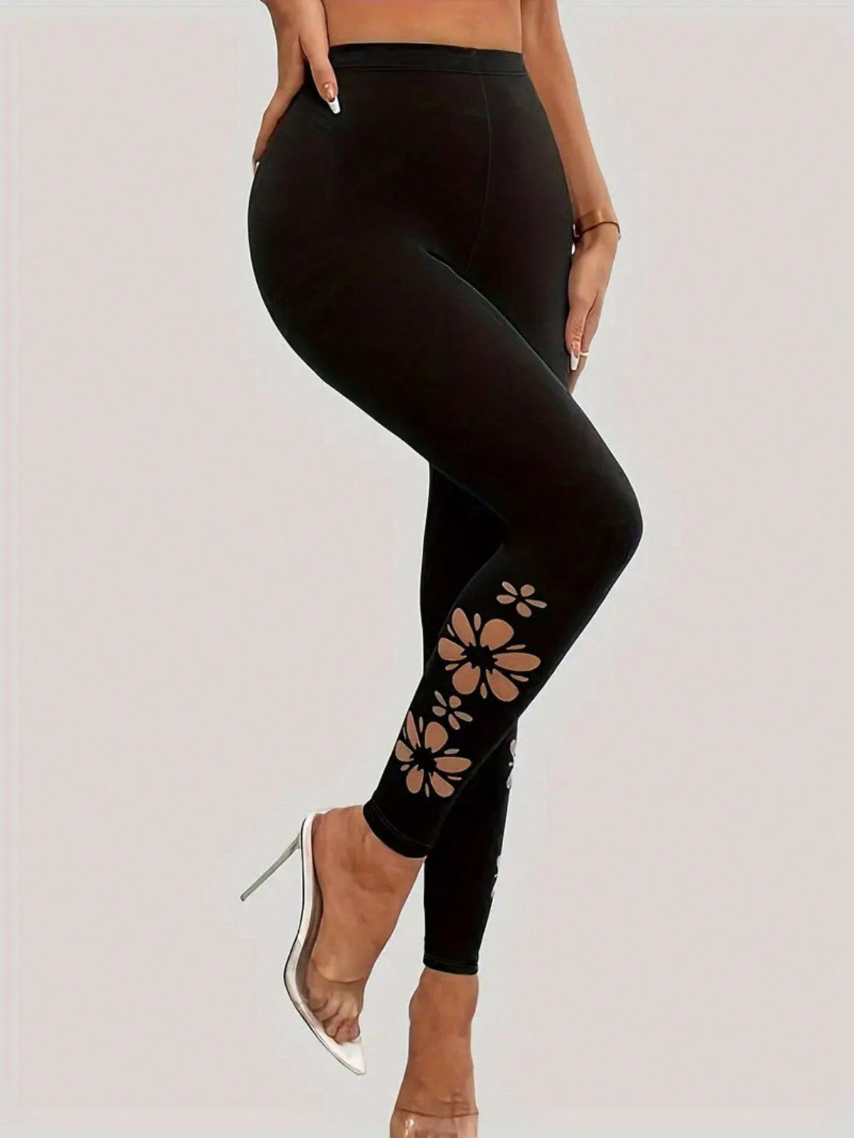 Leggings Skinny A Vita Alta, Leggings Elasticizzati Casual Per Tutti I Giorni