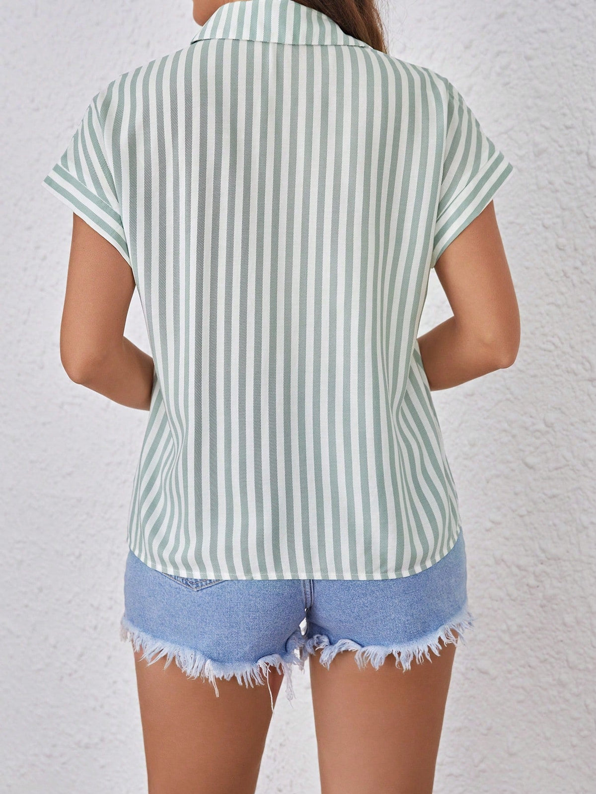 Camicia A Righe Con Maniche A Pipistrello Abiti Estivi