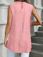 Blusa Da Donna Senza Maniche Con Colletto Alto E Orlo Asimmetrico